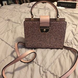 Pink and gold glitter Kate Spade bag